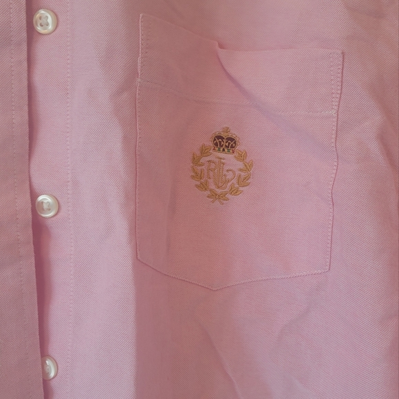 Ralph Lauren Bright Pink Cotton Long Sleeve Button Chest Logo Shirt - Picture 3 of 6